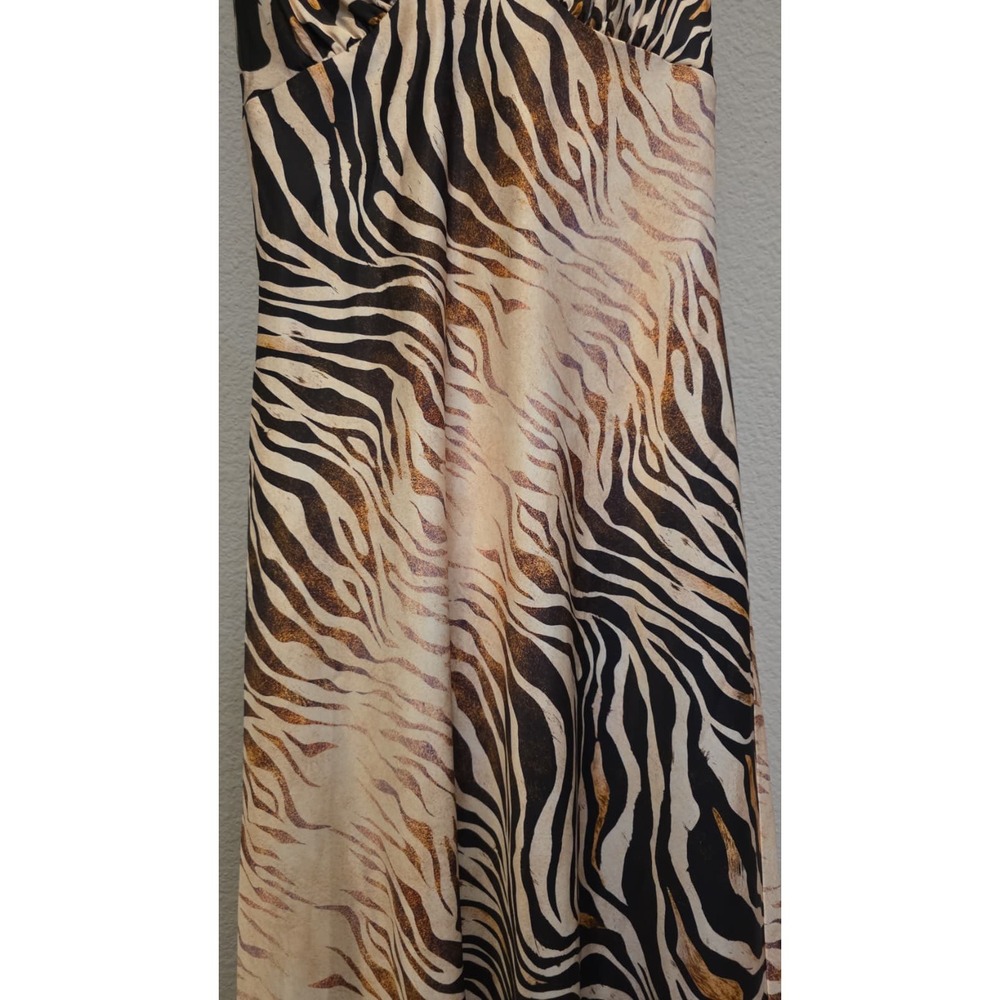 Avec Les Filles Animal Print Halter Maxi Dress Leopard Zebra Tiger Gown 8 - Picture 5 of 16